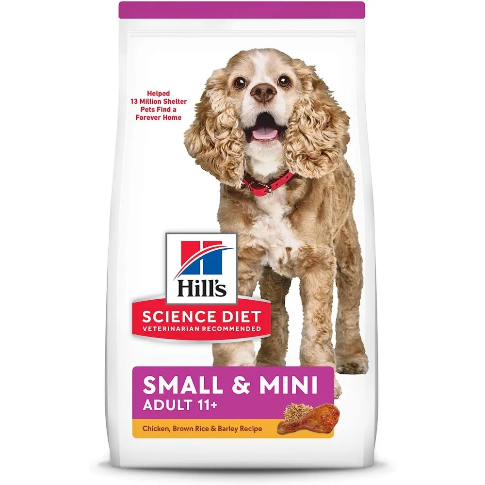 

Dry Dog Food, Adult 11+ for Senior Dogs, Small Paws, Chicken Meal, Barley & Brown Rice Recipe, 15.5 lb. Bag