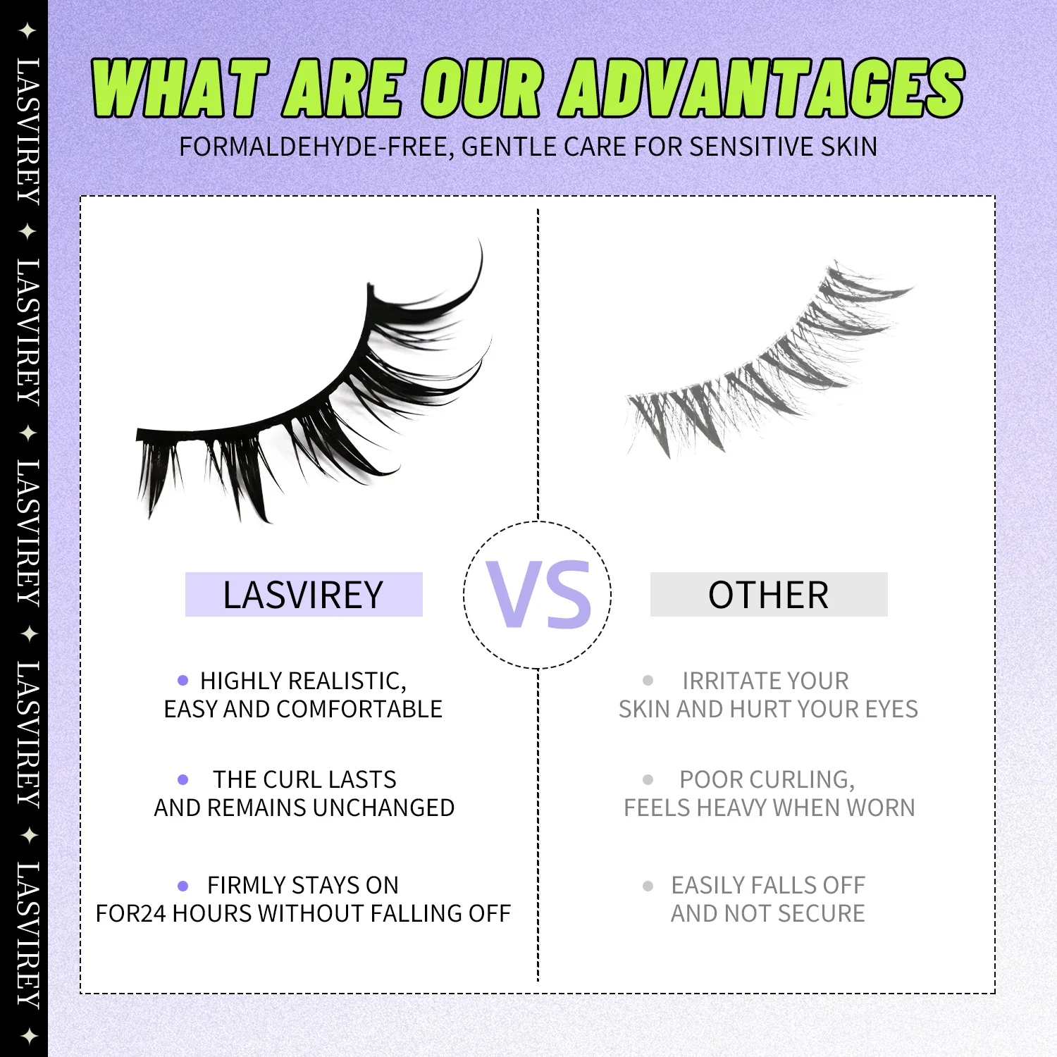 LASVIREY マンガまつげ ナチュラルウェットラッシュ ソフトクロス ナチュラルロングつけまつげ ナチュラルカール ​ ​   3Dフェイクミンクまつげメイク