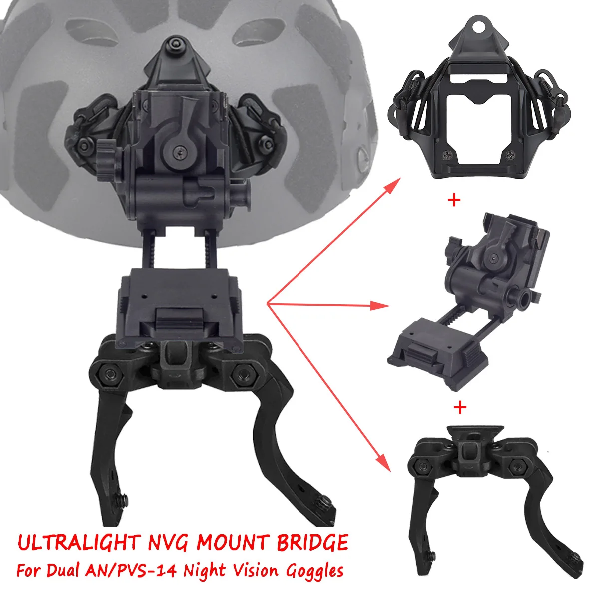 

Nylon L4 G24 L4G24 NVG Mount Aluminum Helmet Accessories Mount J Arm Fit OPS Core Shroud Fast Wendy Helmet Mich Mount