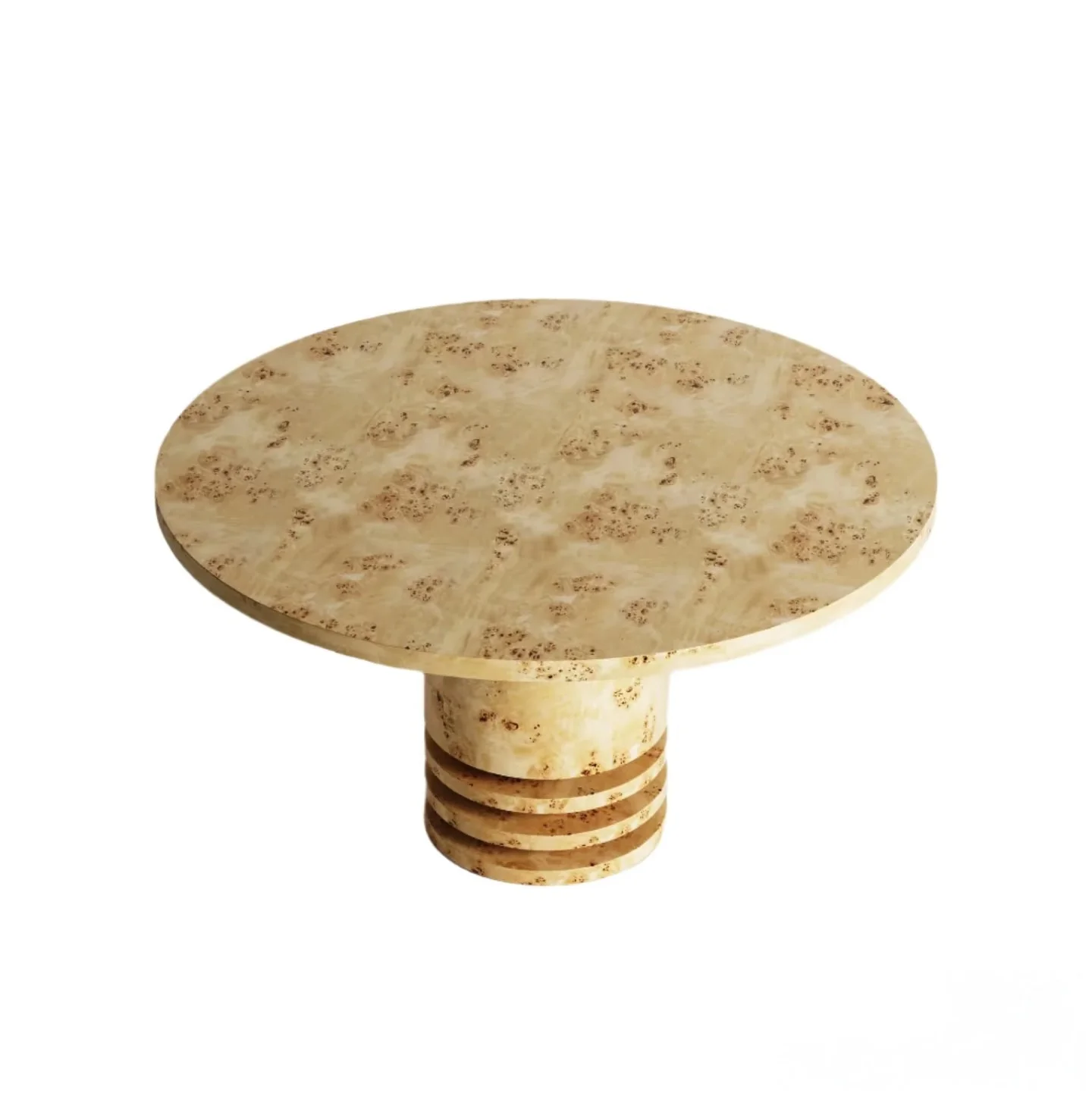 

bnWabi-sabi Style Tree Knot Wood Veneer Round Dining Table Retro Minimalist Dining Set Suitable for Family Meals and Hotel Use#