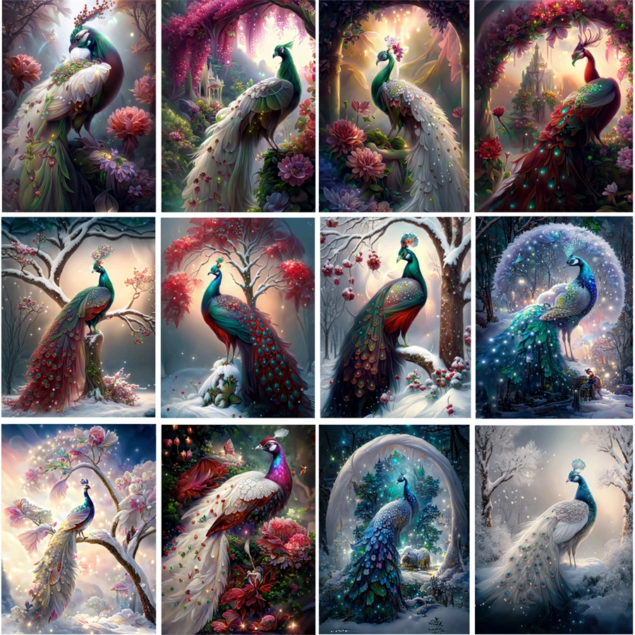 

Classic Peacock DIY 5D Diamond Painting Full Drill Square Round Embroidery Mosaic Art Picture Of Rhinestones Home Decor Gifts