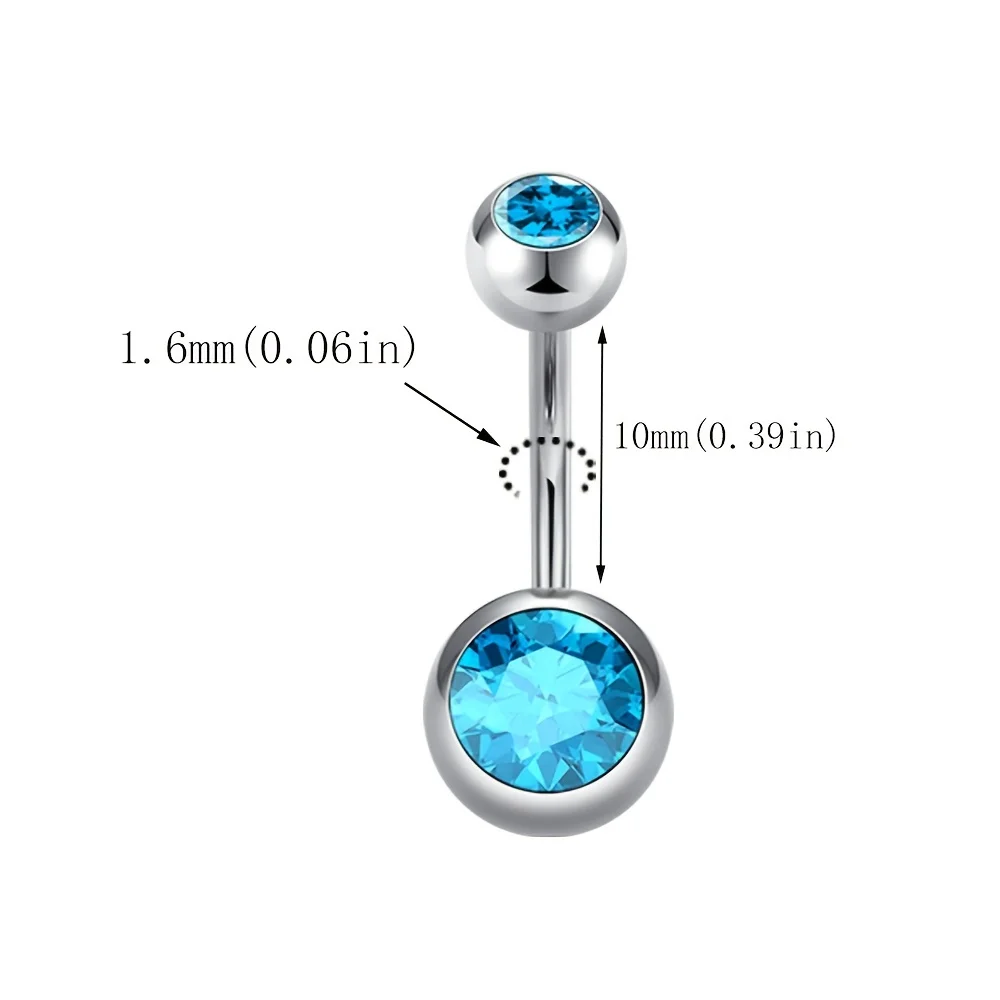 4pcs/Set Pink Blue Treasure Love Shaped Belly Button Ring, Men's Stainless Steel Bow-shaped Belly Button Piercing Jewelry