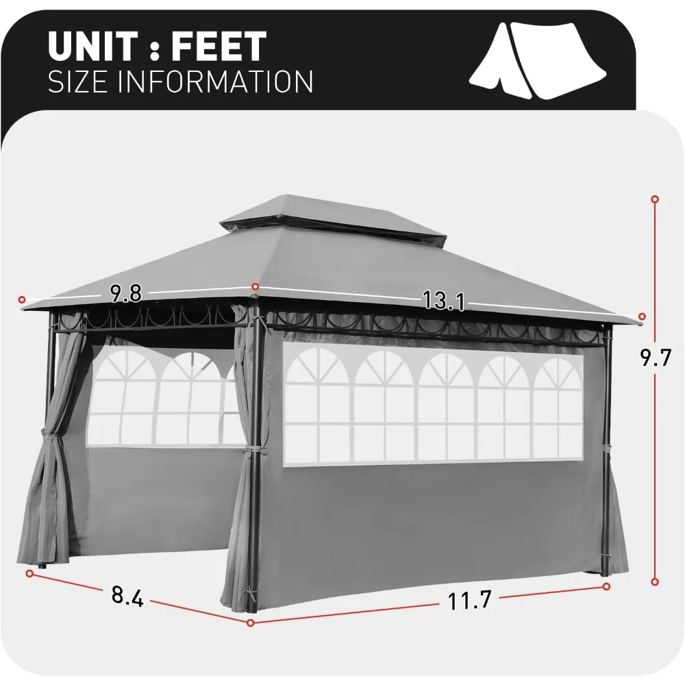 Gazebo for Patio Outdoor Gazebo Canopy UV Protection Canopy Tent for Party Patio BBQ for Patio/Outdoor/Wedding Parties and Event