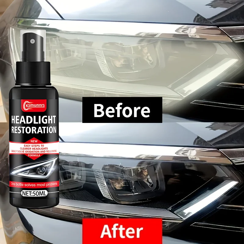 Car Headlight Restoration Spray, High-Quality Car Headlight Restoration Tool - Removes Yellowing and Oxidation, Restores Clarity