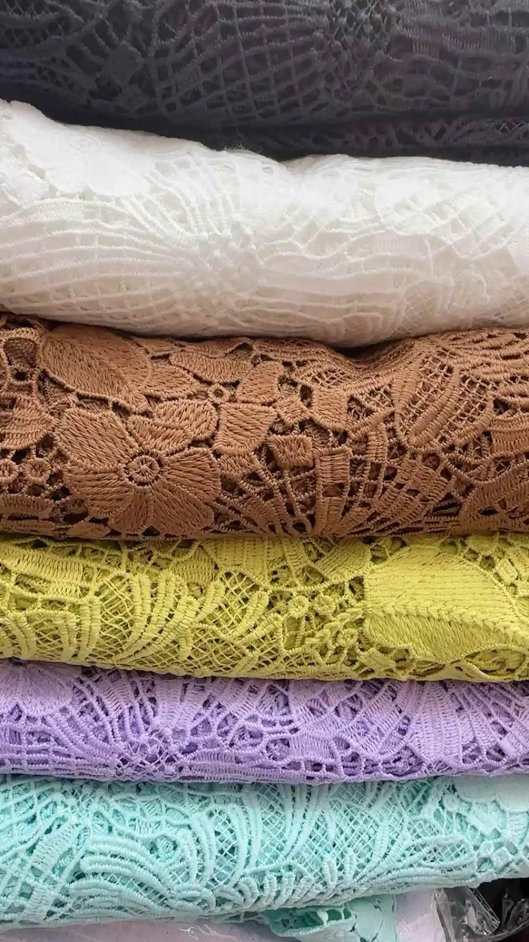 Hot Sale White Guipure Cord Lace Fabric Cotton Lastest African Water Soluble Lace Fabric Nigerian Mesh for Woman Dresses SZ1538
