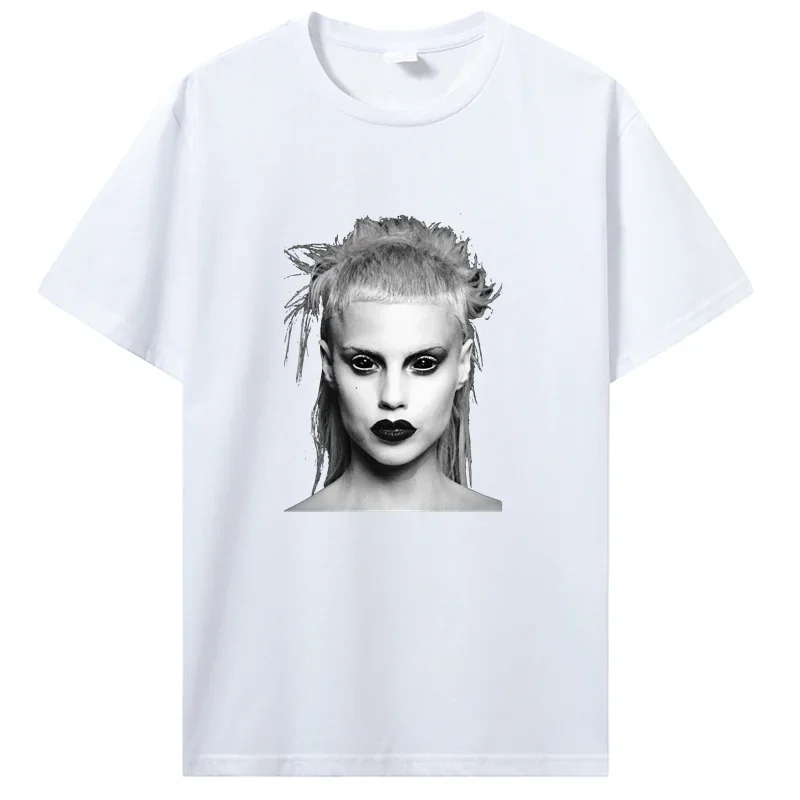 Men's and Women's Casual T-shirt Tanwood Yolandi Visser Face Rap Rave Hip Hop Short-sleeved Crewneck Everyday Wear