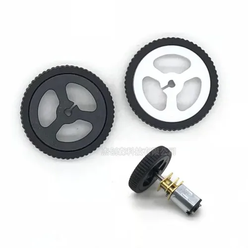 Mini Motor rueda de N20, rueda pequeña de goma, 34mm x 7mm, 2 unidades por lote