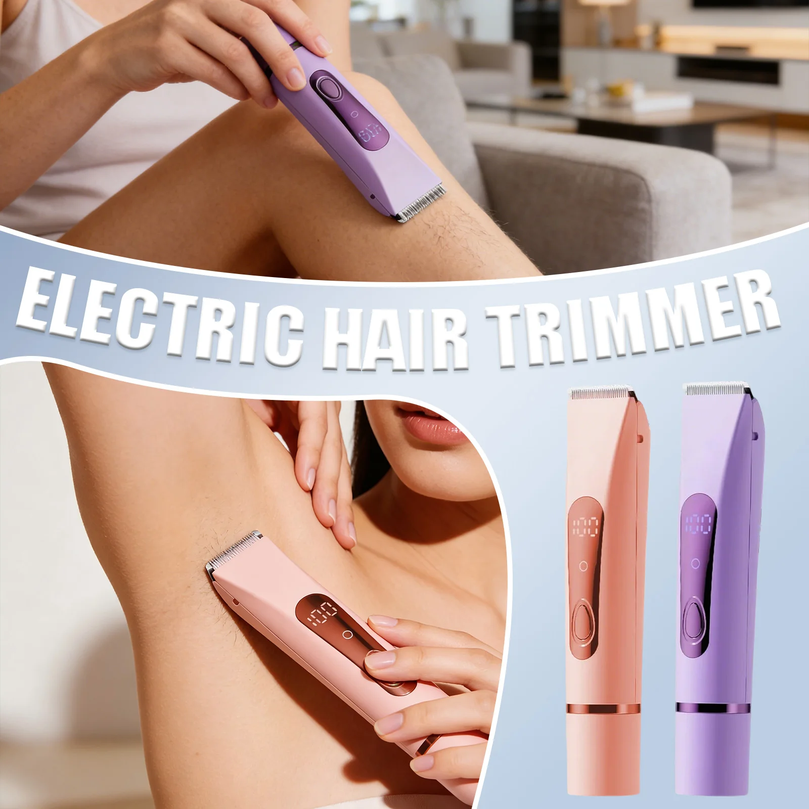 

2-in-1 Women’s Bikini Trimmer, Upgraded High-Power Bikini Shaver, Rechargeable Cordless Electric Shaver & Hair Removal with 0.5m