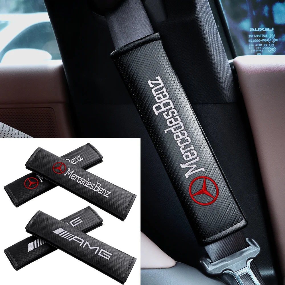 Car Seat Belt Cover Shoulder Protector Cushion Pad Auto Accessories For Mercedes Benz AMG C200 C260 C300 E200 V177 W247 X253 GLK