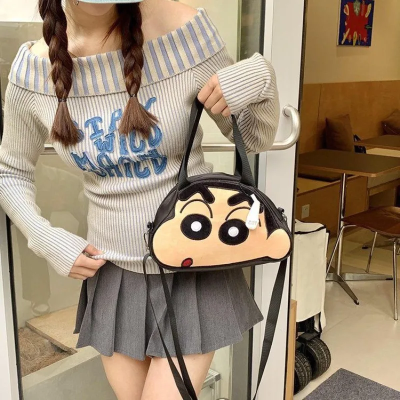 

Cartoon Crayon Shin-chan Anime Peripheral Nohara Shinnosuke Cute Large-capacity Casual Backpack Girl Portable Crossbody Bag