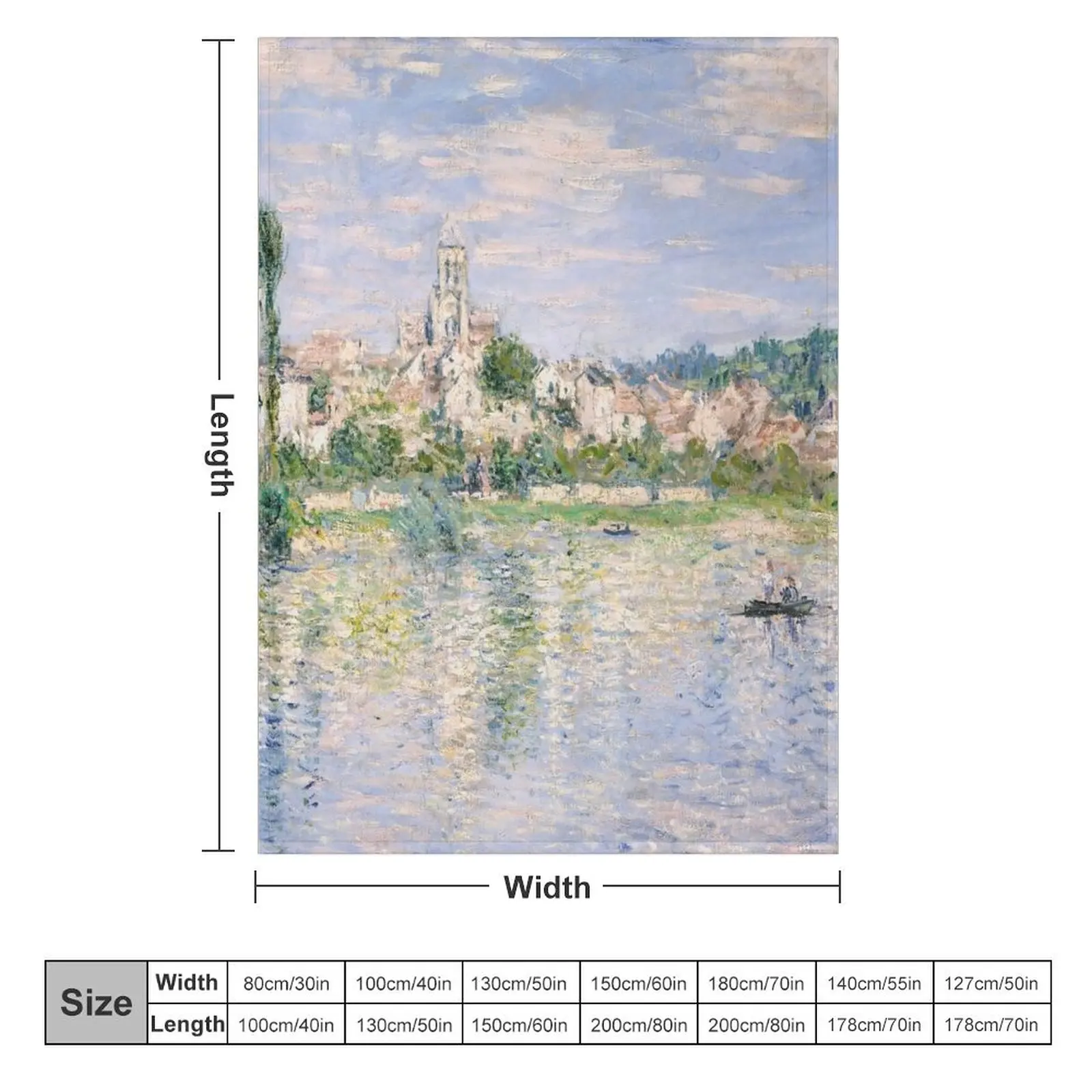 Vetheuil in Summer by Claude Monet Throw Blanket Summer Sofas Designers Blankets