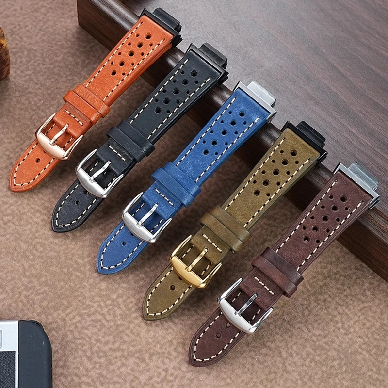 Handcrafted Cowhide Leather Strap Ventilated Design For Casio g-shock watch strap GA GM-2100/2110/GM-2100 Vintage Men's Bracelet