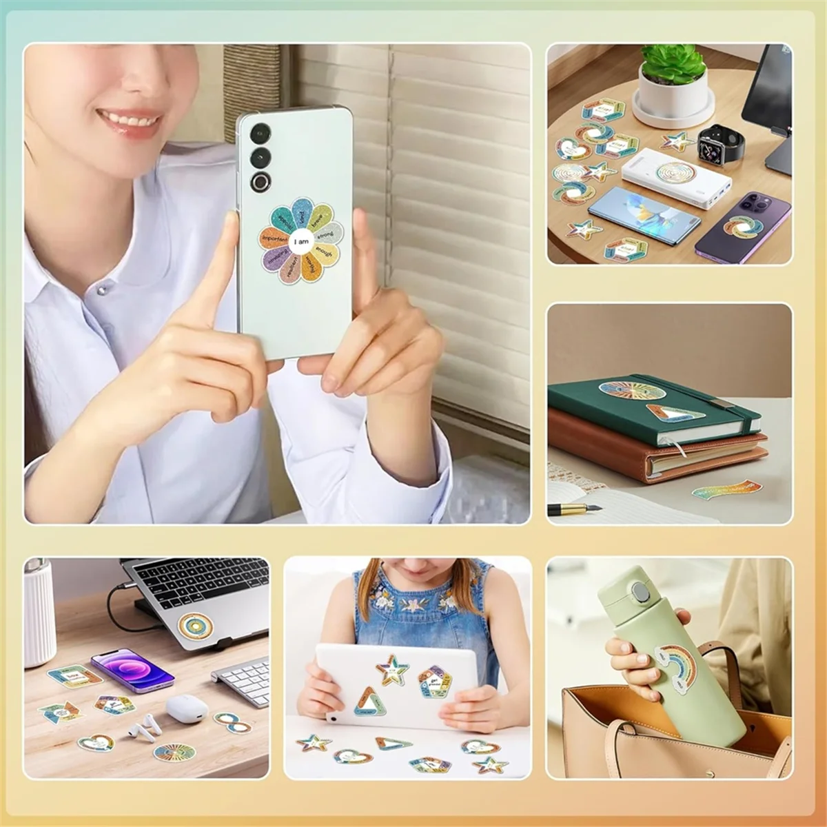 2025+ 75Pc Calm Stickers for Anxiety Sensory Textured Sensory Stickers Anti Stress Anxiety Relief Items Boho Calm Sticker Bulk