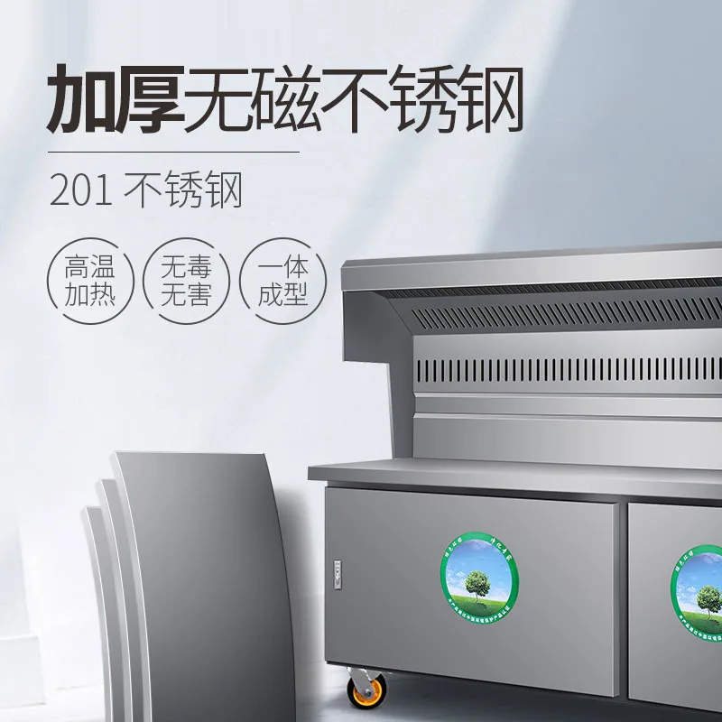 Large Smokeless Barbecue Truck Commercial Environmentally Friendly Stall Hand Push Integrated Mobile Barbecue Oven Indoor
