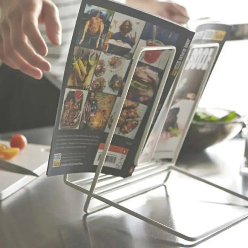 Flat Shelf Display Shelf Desktop Shelf Magazines Recipes Recipe Shelf Desktop Foldable Wrought Iron Bookshelf