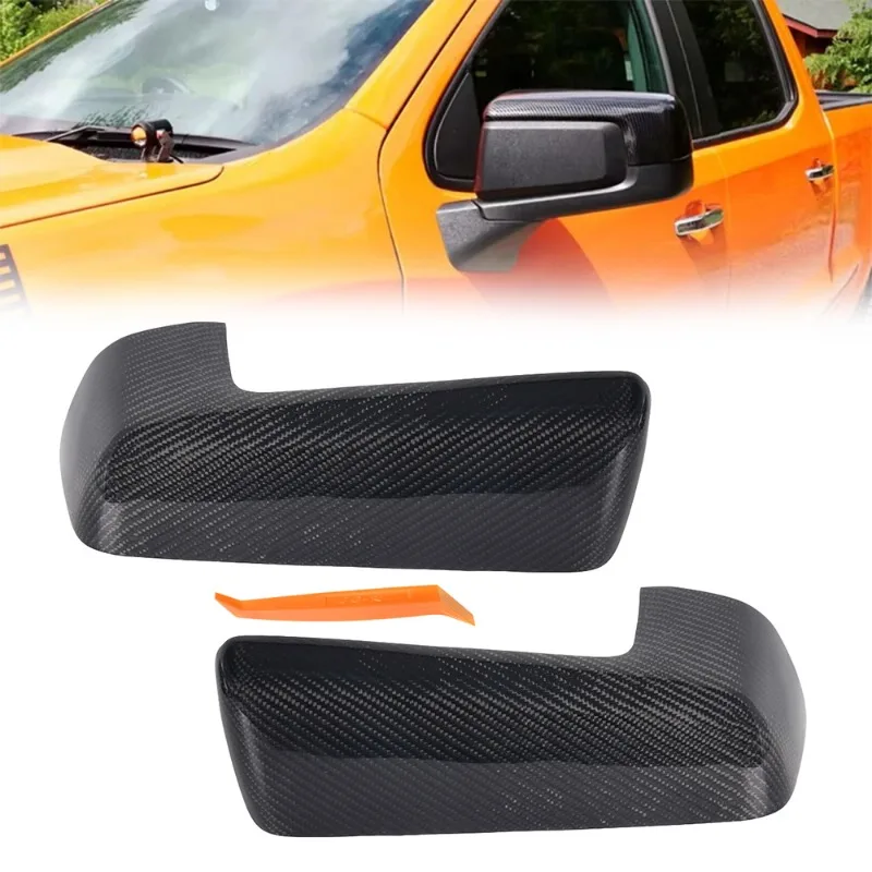 True Carbon Fiber Mirror Case for Chevrolet Silverado and GMC Sierra 19-23