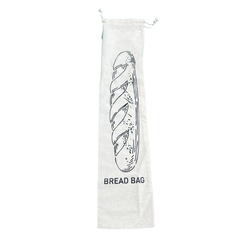 Stylish Linen Drawstring Bag for Bread and Fruits Convenient Bread Storage Bags