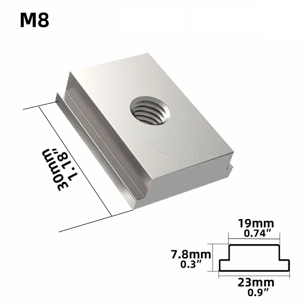 Imagem -06 - T-track Slider para Carpintaria Serra de Mesa Mitra Slider Liga de Alumínio Slot t Prata Nut Acessórios m6 m8 Pcs