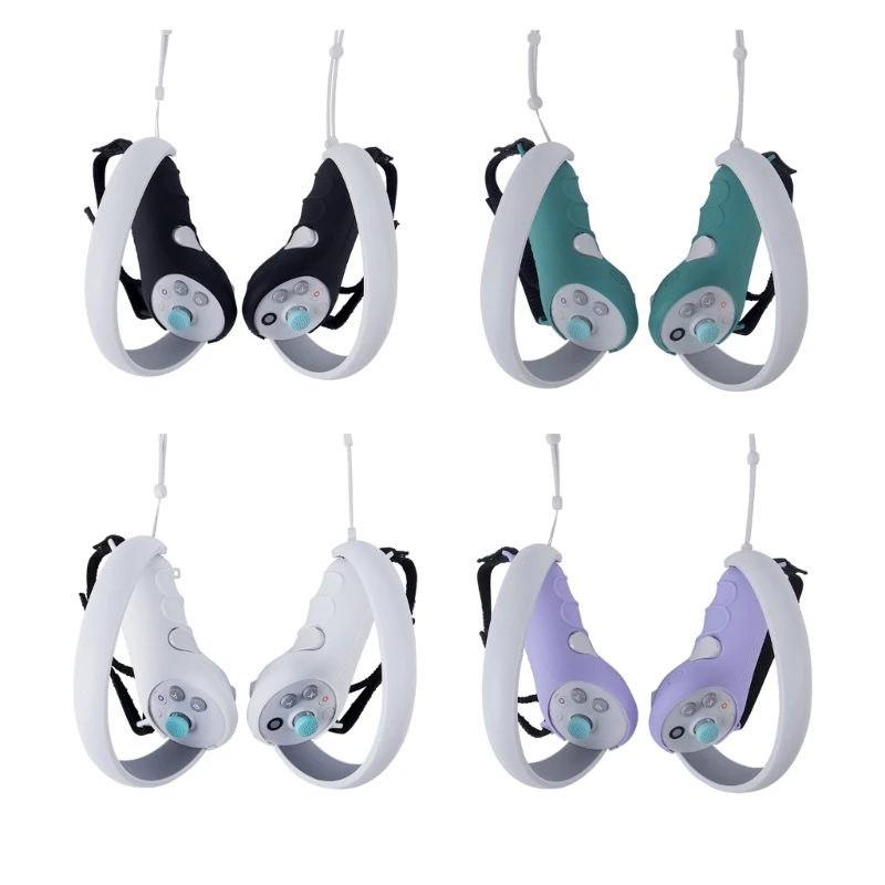 1 par de empuñaduras de silicona a prueba de sudor para Pico 4 VR, Protector de controlador de mango, accesorios de empuñaduras de controlador multicolores
