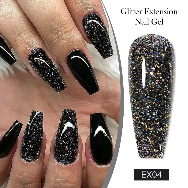 14個入りクイックエクステンションジェルネイルポリッシュセット20mlピンクグリッター長持ちビルディングネイルアートニスジェルマニキュアネイル用品