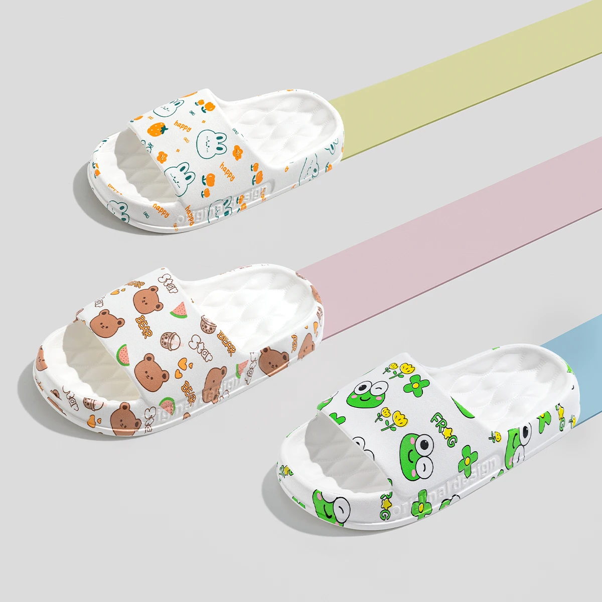 

Summer Children Indoor Slippers Printed Cartoon Home Slippers Non-slip Soft Outdoor Slippers