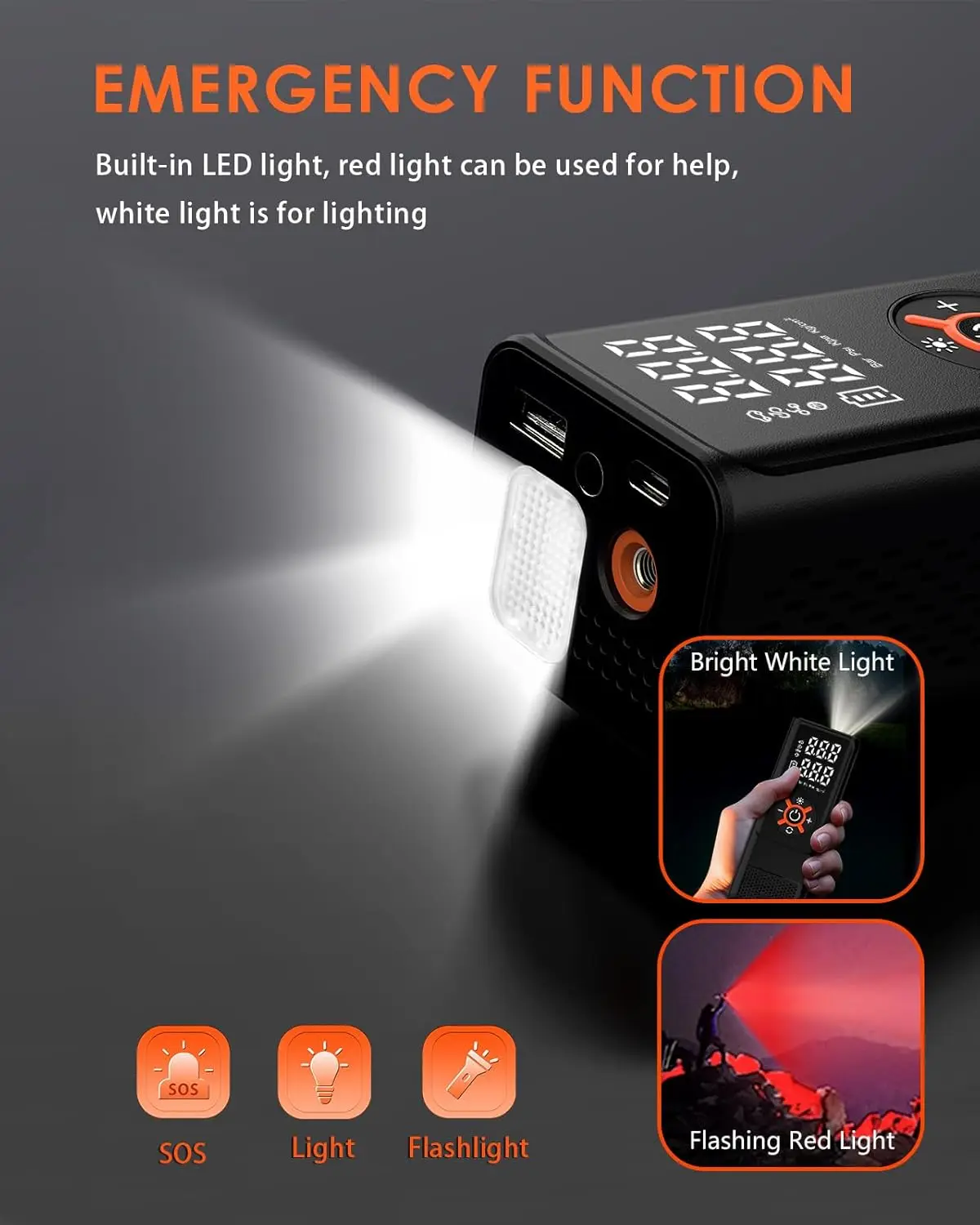 Portable Air Compressor for Car Tires, 150PSI Fast Inflation with Digital Gauge, Wireless & Wired Use for Bikes, Balls