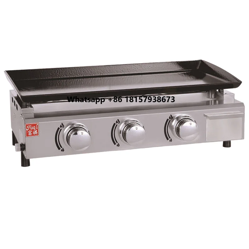 

Fuqi Stainless Steel Electric Half-flat Half-ribbed Bbq Machine Customizable Large Commercial Steak Griddle Grill