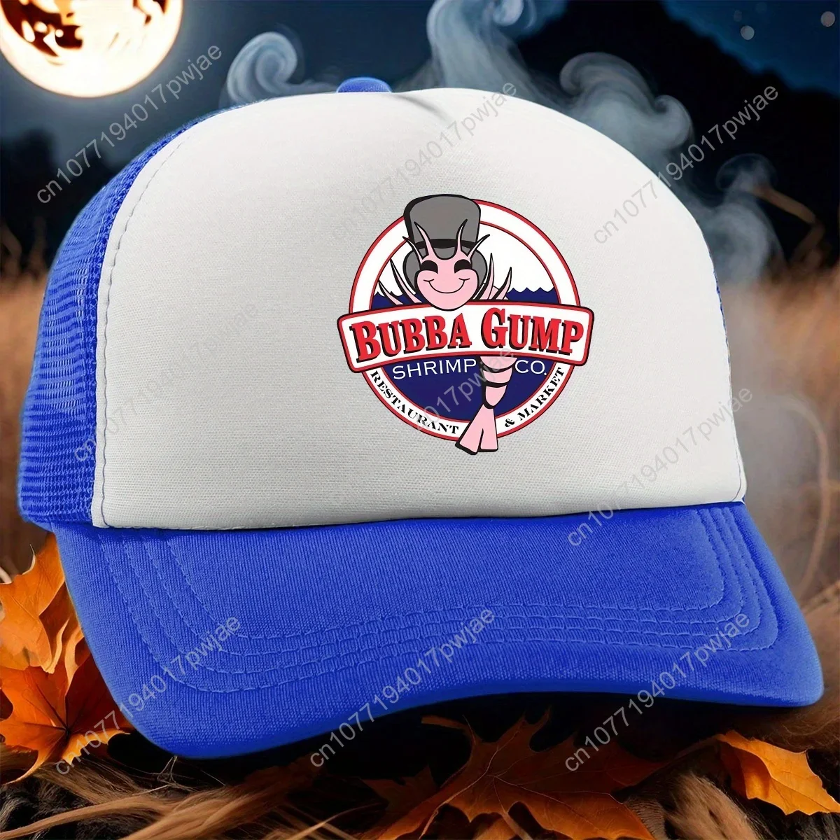 1pc Bubba Gump Shrimp Co. Polyester Baseball Cap, Adjustable Breathable Mesh Snapback Hat with Fun Graphic Print, Machine Washab - view 3