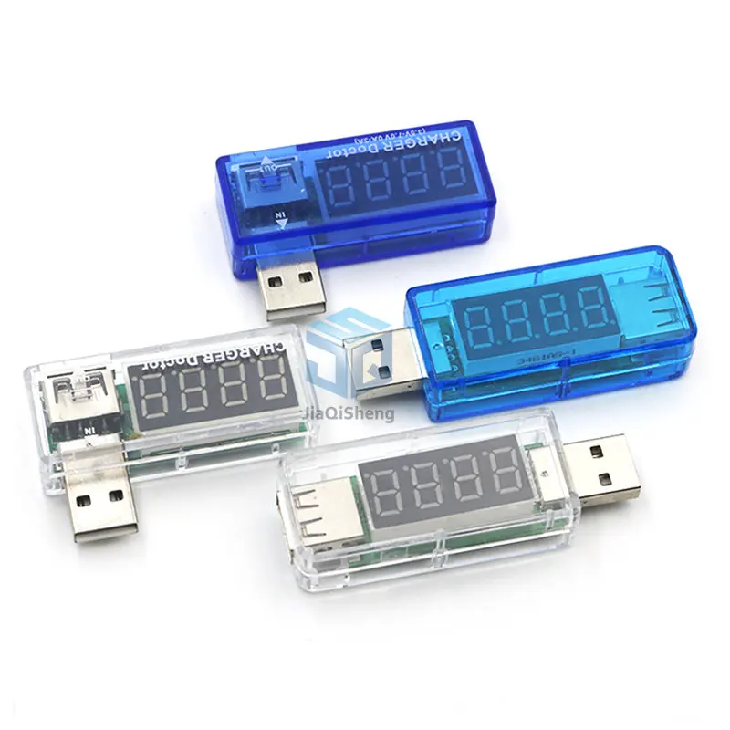 Dijital USB mobil güç şarj akımı voltmetre metre Mini USB şarj aleti doktor voltmetre ampermetre dönüş şeffaf