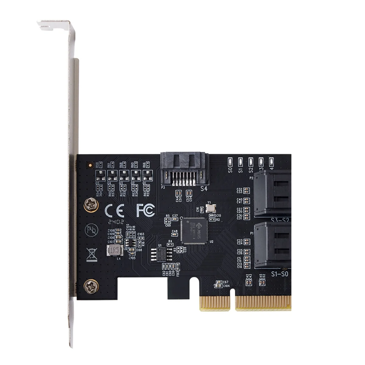 

5 портов SATA III PCIE X4 к SATA 3,0 PCI Express конвертер компьютерный жесткий диск SATA Плата расширения адаптер JMB585 чип