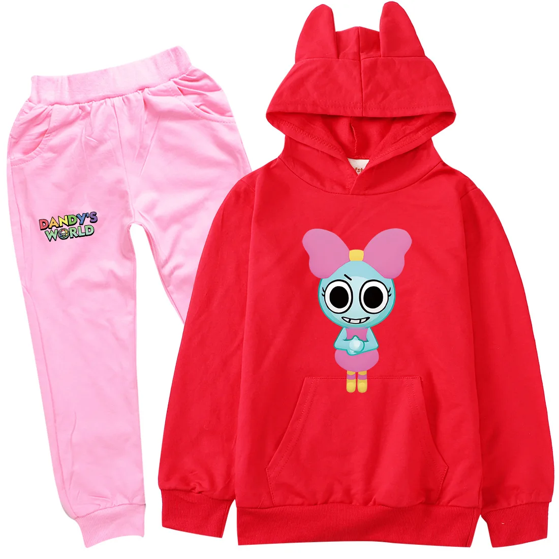 Ropa del mundo de Dandy para niños, conjunto de Sudadera con capucha del juego de terror de Dandy World, ropa para bebés y niñas, sudaderas con capucha y pantalones para jóvenes, conjuntos de 2 piezas