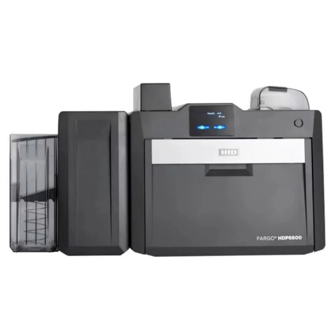 New in stock HID Fargo HDP6600 dual-side Card Printer with 600dpi Printer use 084911 and 084900 ribbon