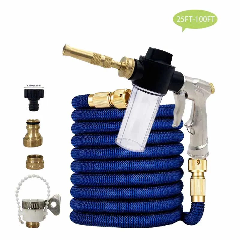 

1PC Expandable Garden Hose High-Pressure Nozzle Water Gun, Suitable For Garden Farm Irrigation And Cleaning Tools 25FT-100FT