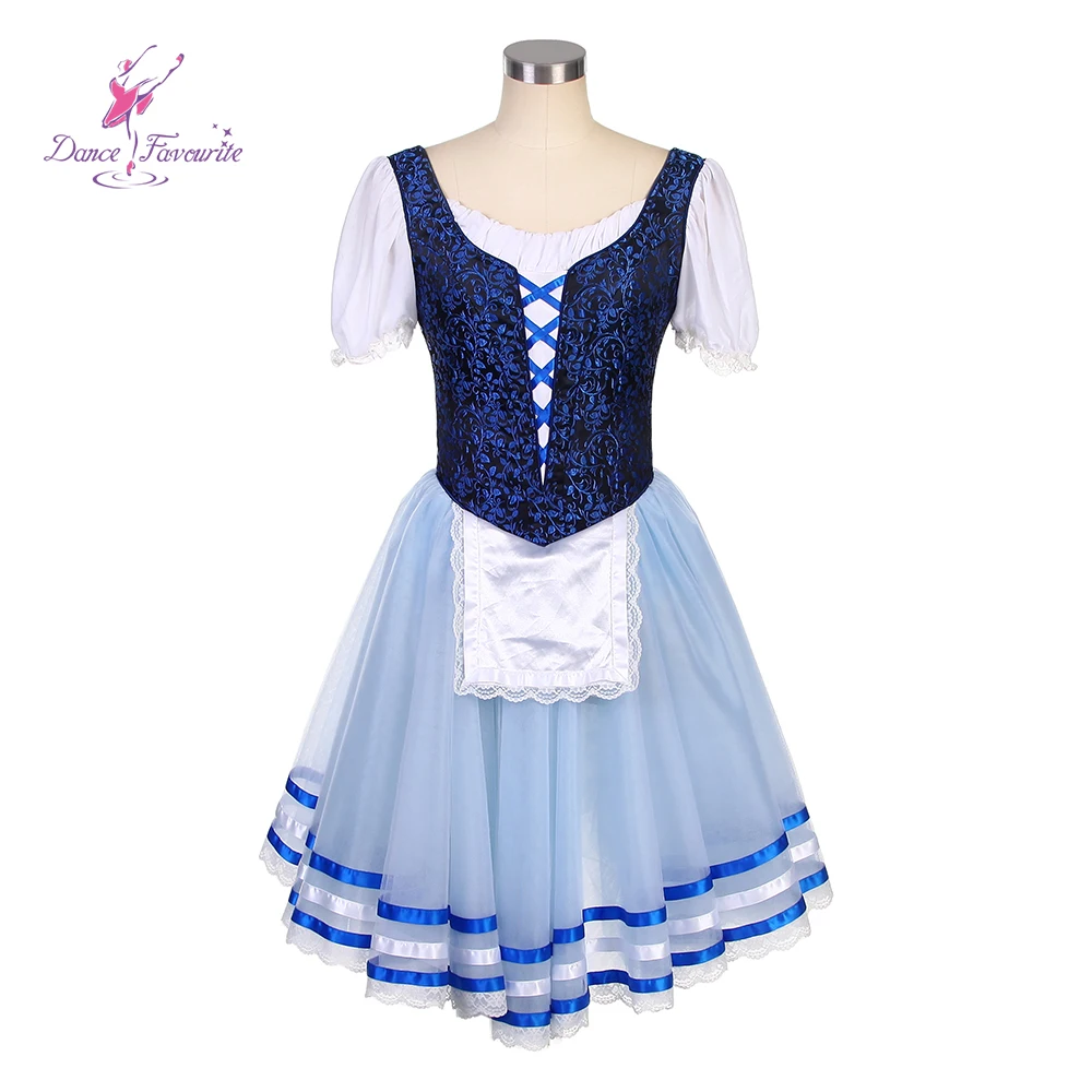 B20011 Navy Blue Top Bodice with Light Blue tulle Long Romantic Ballet Tutu Gessile Ballet Tutu