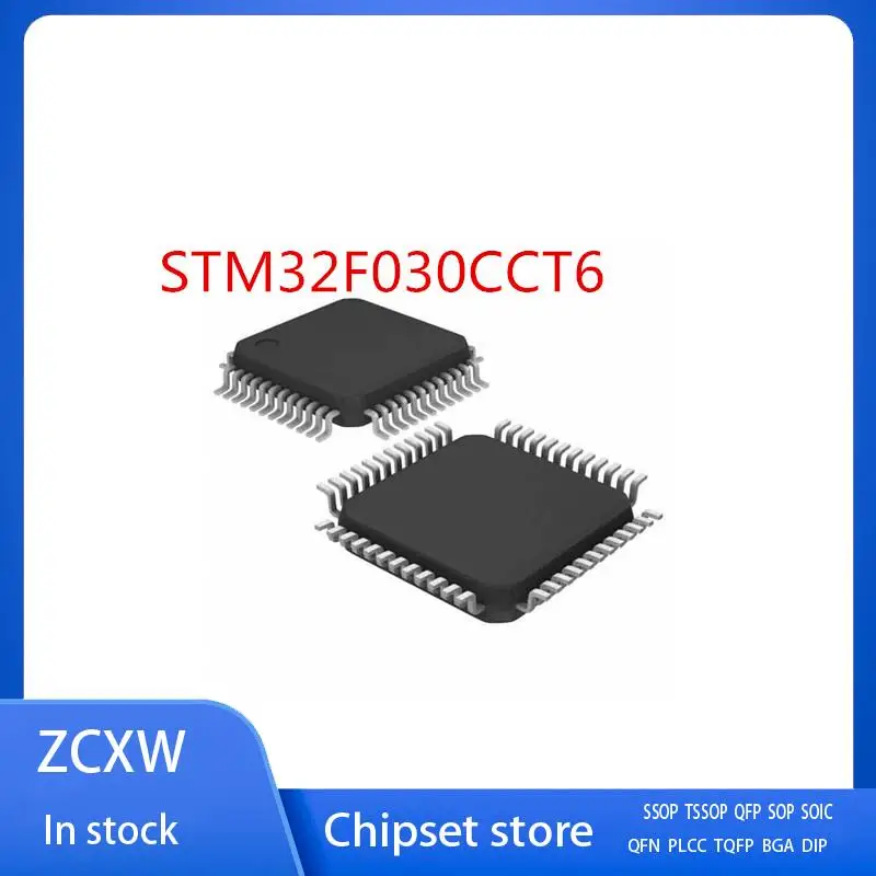 

New 5Pcs/Lot STM32F030CCT6 STM32F 030CCT6 32F030CCT6 STM32F030CC STM32F030 LQFP48