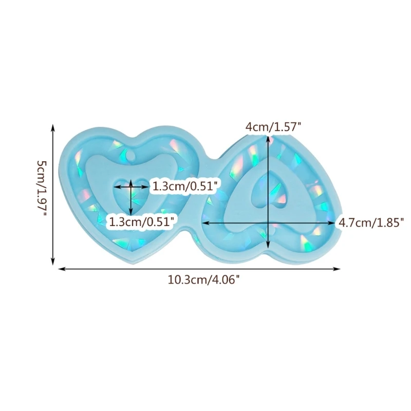 R3MC Handgemaakte Earring Resin Mold Liefde-Hart Vorm Hars Schimmel Sieraden Epoxy Casting Mold Diy Sieraden Maken Supply