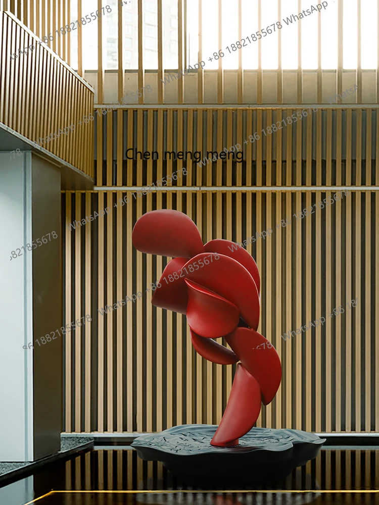 Large petal fiberglass sculpture custom plant floor ornament hotel lobby entrance aisle