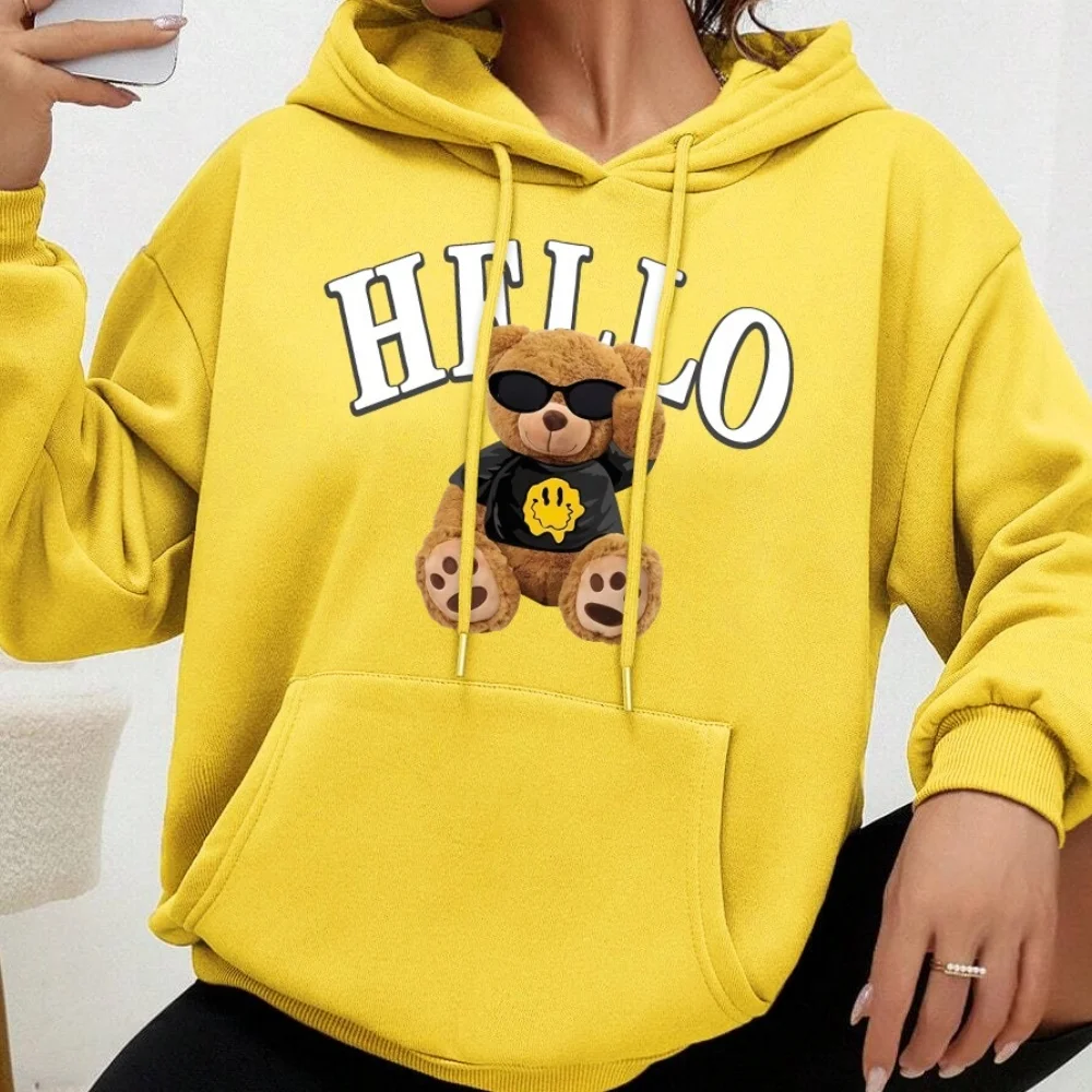 Hello Sunglasses Cool Teddy Bear with Smiley Face Patches for clothes Iron-on transfers thermo-stickers for printing for clothes