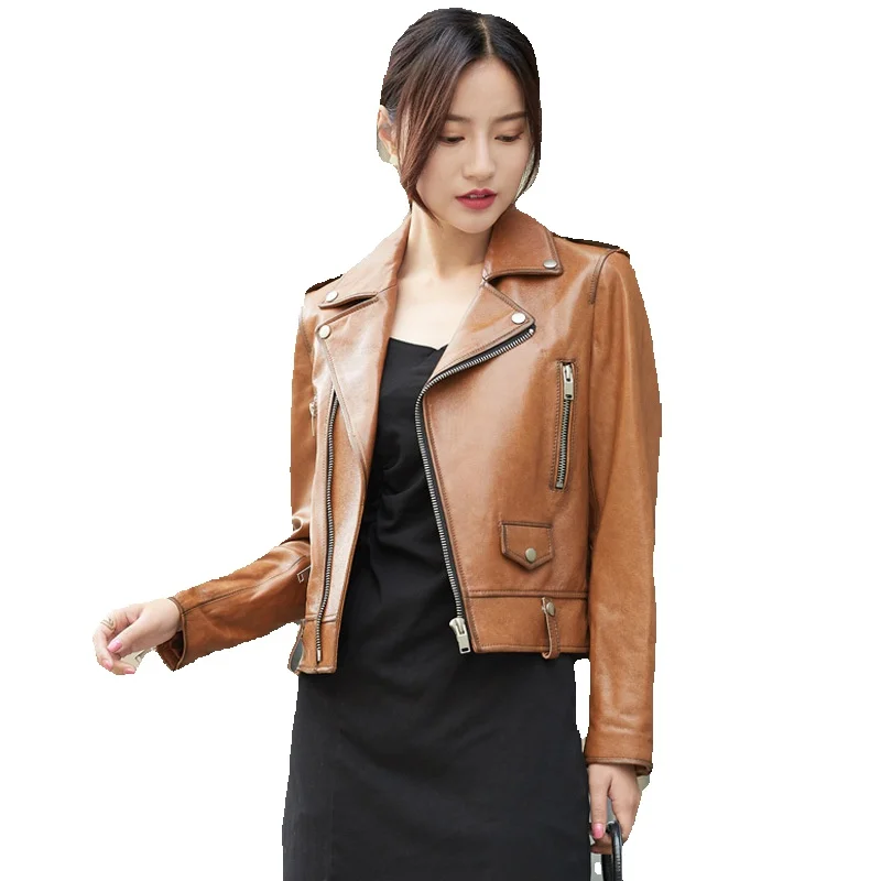 

Wearing New Women's Jackets, Sheepskin Leather Jackets, Women's Short Casual Slim Fit Suits, Collar Leather Jackets