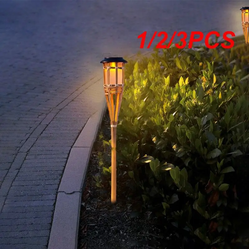 

1/2/3PCS Lawn Lights Weatherproof Eternal Flame Outdoor Courtyard Lamp Solid Product Quality Easy Installation Solar Flame Light