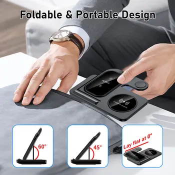 300W rychlá bezdrátová nabíječka, skládací rychlonabíjecí stanice pro iPhone 16 15 14 13 12 Pro Max Apple Watch Airpods 10 nejlepší prodej Nabíječky Apple - №3