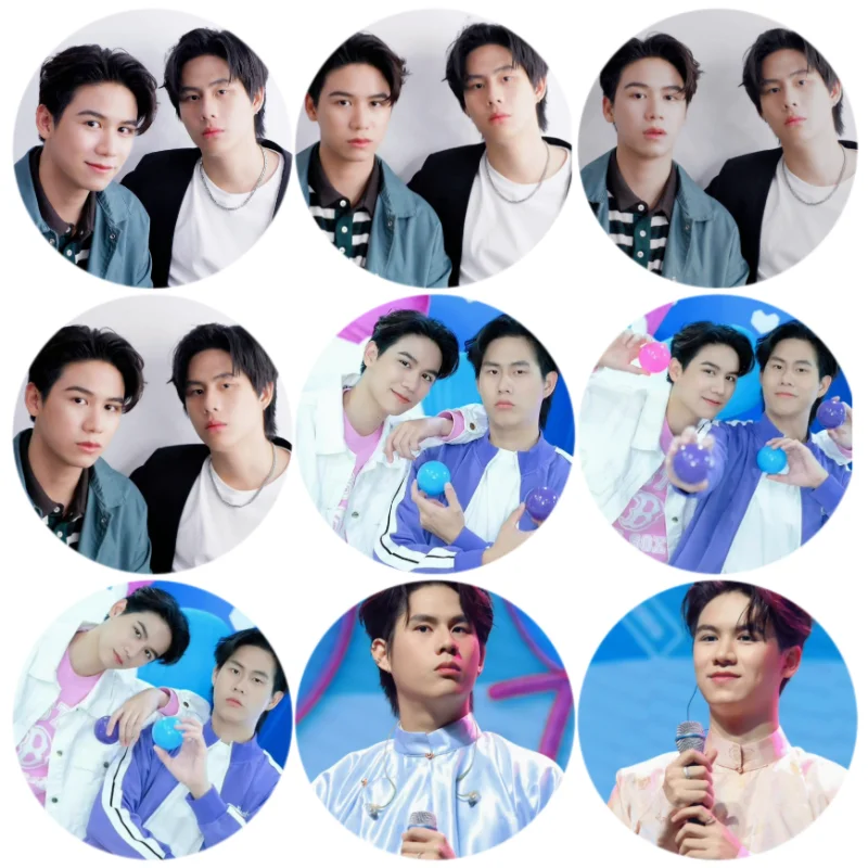 9PC/SET Winnysatang Winny Thanawin Satang Kittiphop Thai TV That Summer Drama Stills Photo Badge Bang Brooch Bag Decor Pins