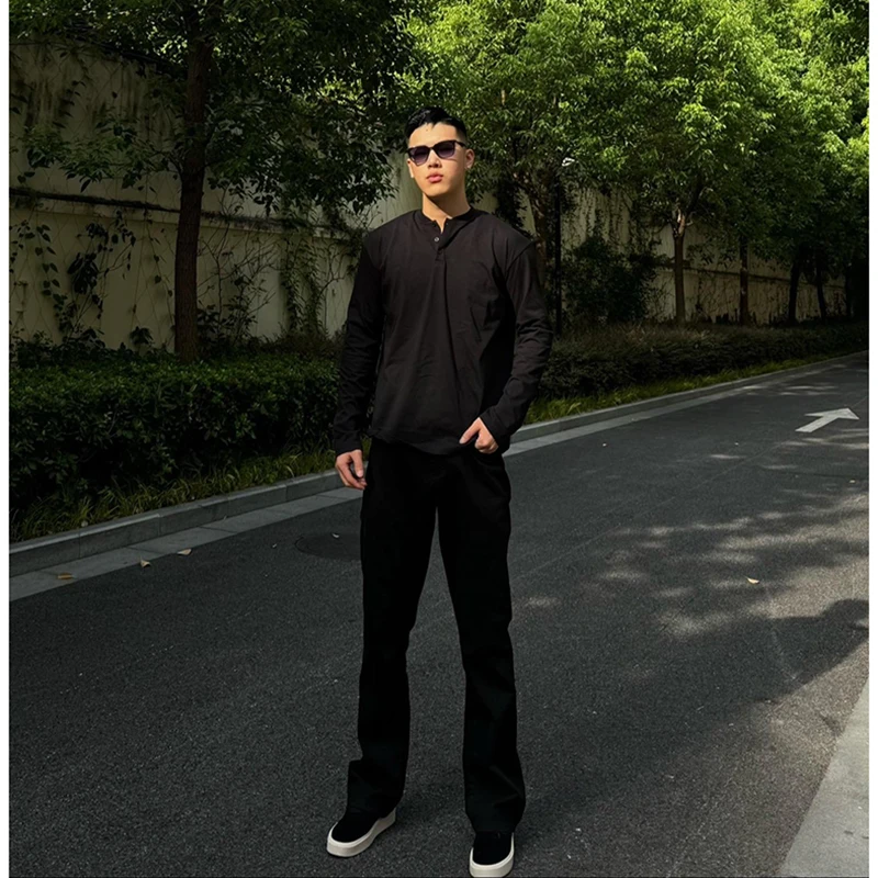 

Slim Fit Straight Leg Bla Jeans Men's Autumn Faion High Street Vibe Casual Pants Youthful Energy Sle Long Trousers