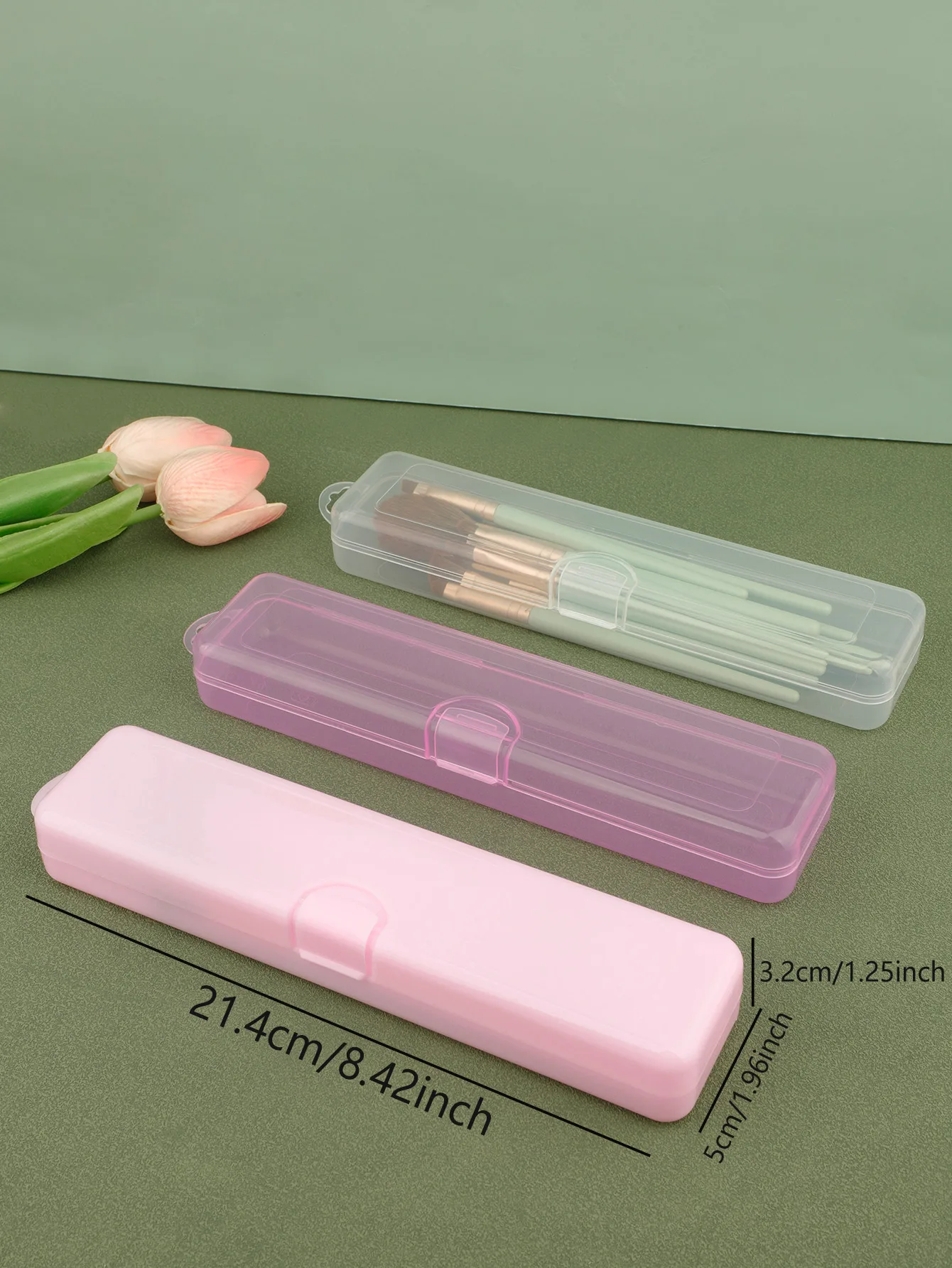 메이크업 브러쉬 주최자 뚜껑이있는 휴대용 방진 연필 케이스 아이 섀도우 브러쉬 눈썹 연필 주최자 여행 칫솔 케이스