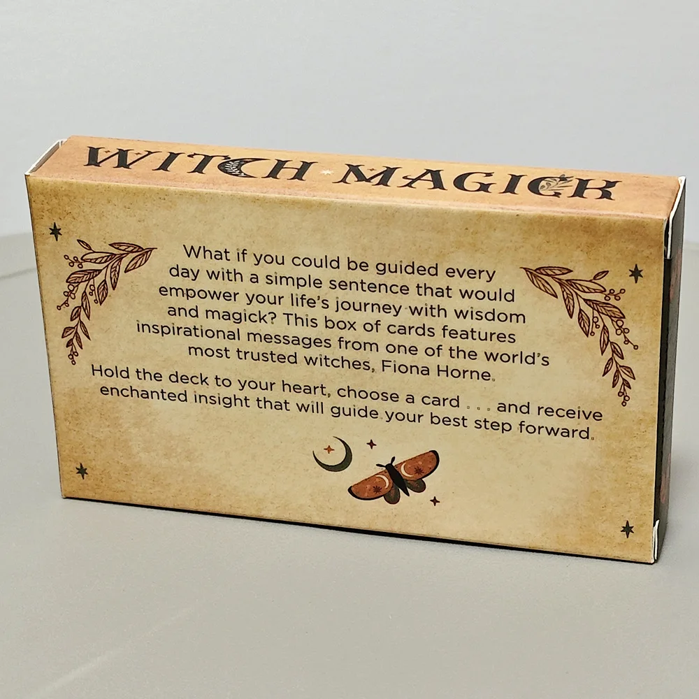 Witch Magick Oracle Cards Inspirational Affirmation Card Deck Boho Witchcraft Motivational Quotes Cards Double Sided Design