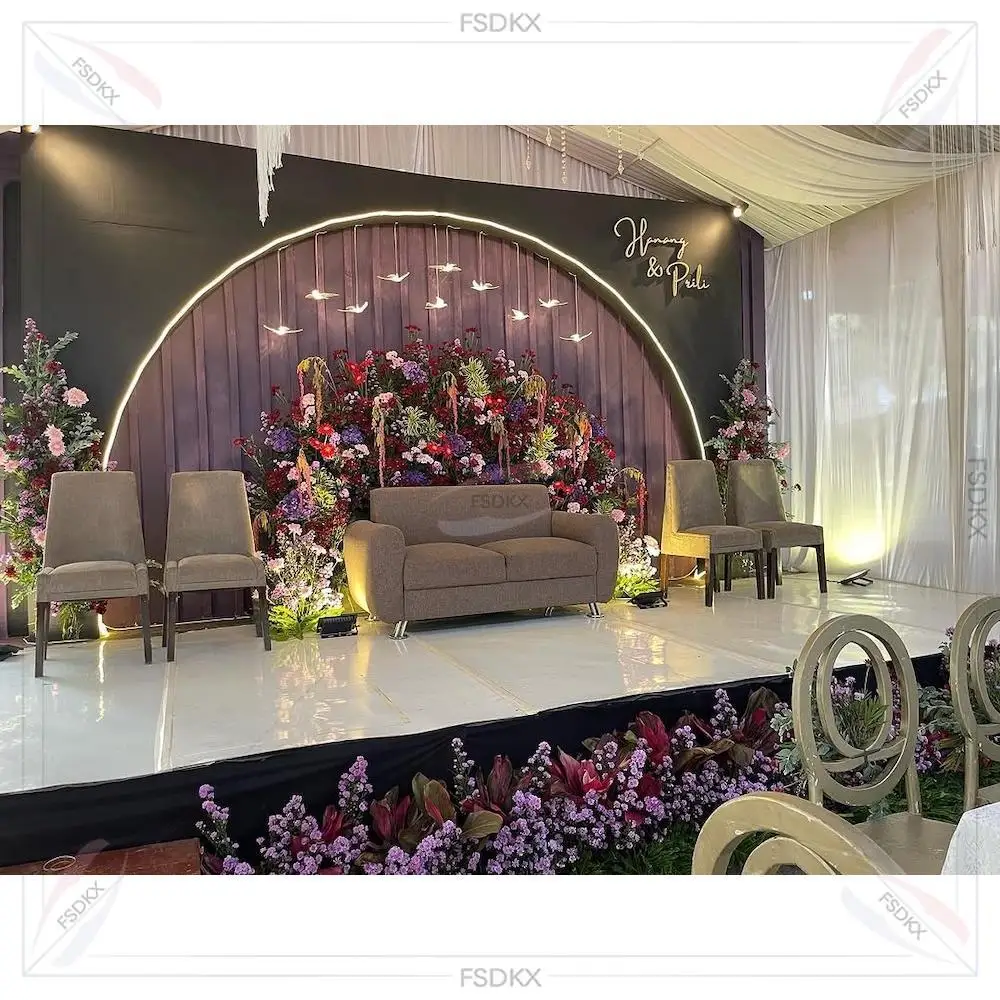 

New Trendy Wedding Stage Backdrop Black Square Wedding Arch Backdrop Decor Stand for Event Decoration