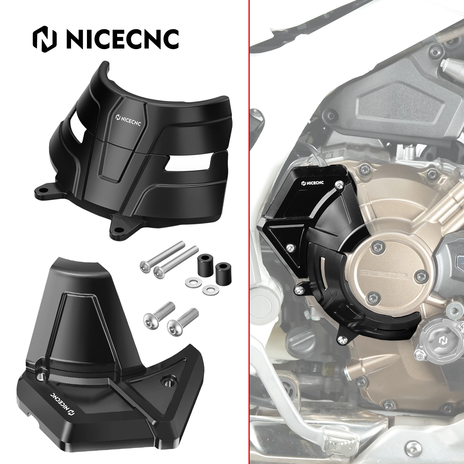 NICECNC Aluminum Motorcycle Clutch Cover Protector/Clutch Sensor Cover for Honda CRF1100L Africa Twin DCT 2020-2025 2026