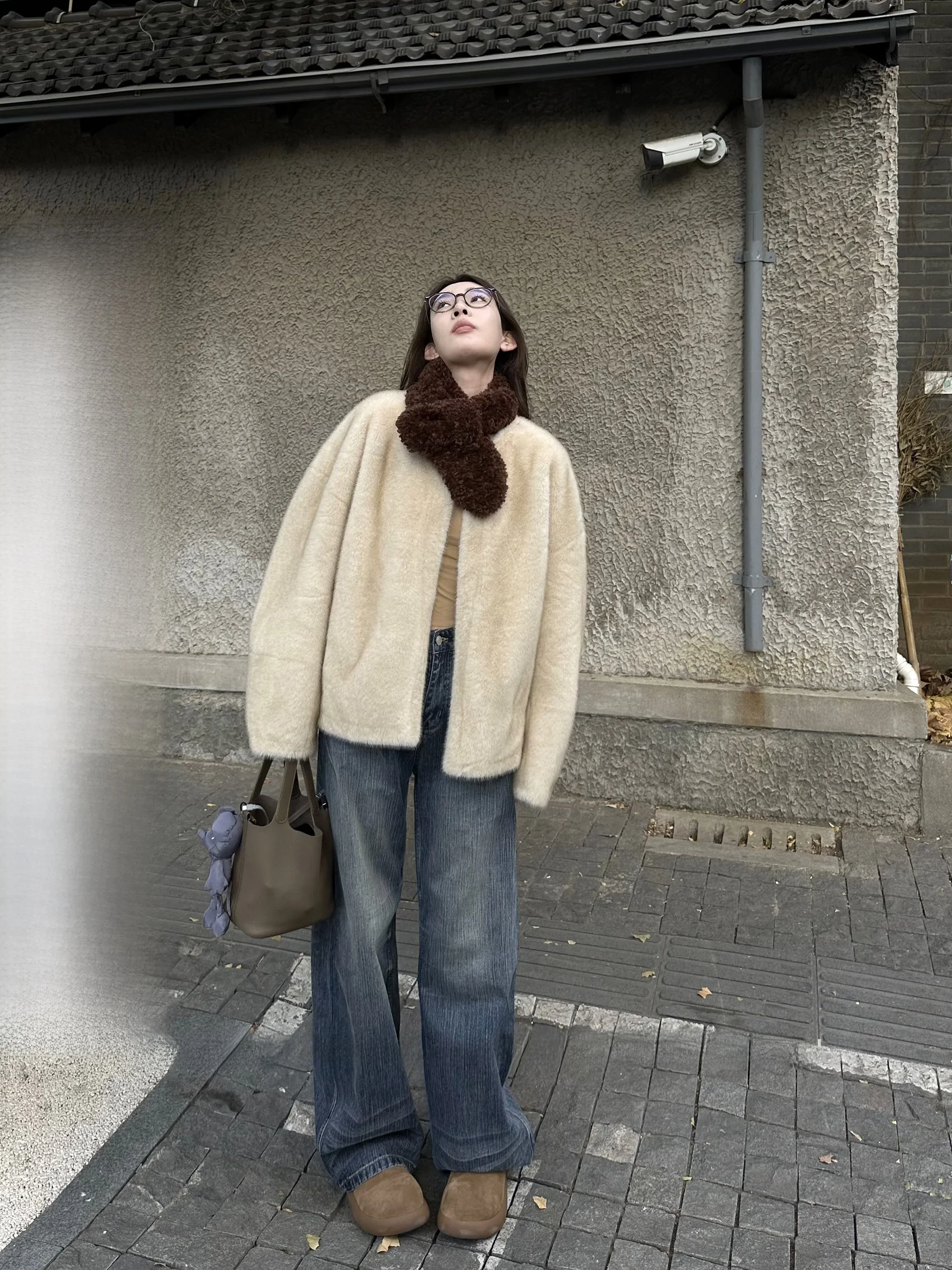 

Zoe Anymore Vintage High Waist Wide Leg Jeans Women's Autumn Winter Waed Straight Cut Denim Pants Comfortable Cotton Trousers