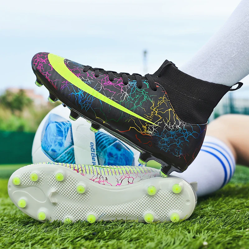 

Hot Sale Football Shoe Studded Boots Children's Football Shoes Professional Soccer Cleats Artificial Grass Soccer Boots Sneakers