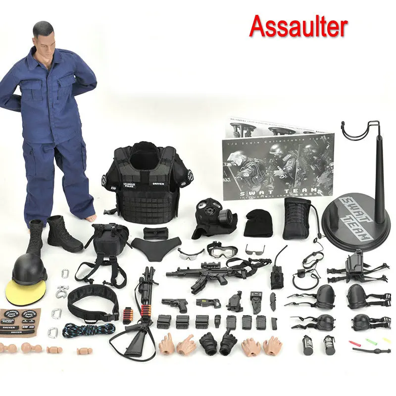 1/6 Schaal 30Cm Swat Solider Figuur Politiehond Set Model Leger Speelgoed Soldaat Actiefiguren Jongens Speelgoed